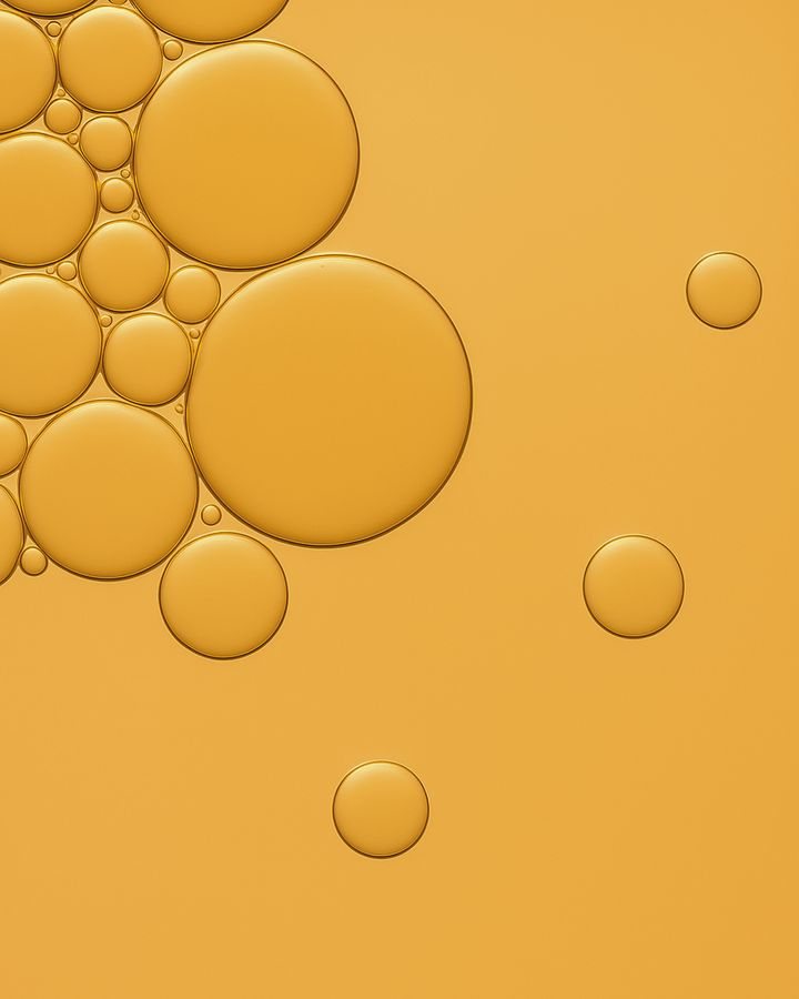 Golden oil droplets